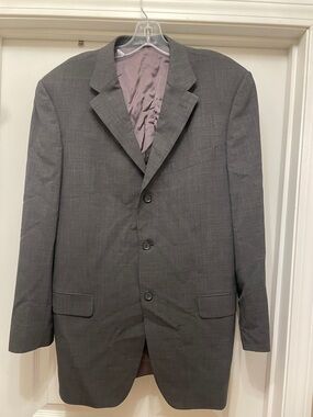 Ermenegildo Zegna soft Charcoal Gray Three-Button Suit Jacket Mens 44